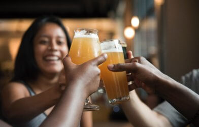 People drinking beer