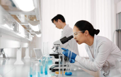 Scientists working in a lab