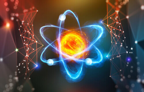 Modern scientific research on nuclear fusion. Innovations in physics 3D illustration