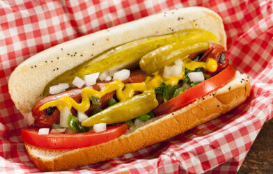 A Chicago-style hot dog